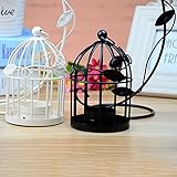 1X Toruiwa Retro Teelicht Laterne Birdcage Kerzenhalter aus Eisen Hängend Kerzenständer für Hochzeit und Festdekoration 8 * 23cm (Weiß) - 6