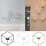 Win-Y Wandteelichthalter Metall Kerzenständer Wandkerzenhalter Kerzen- und Teelichthalter Hängend 2er Set (Weiß) - 3