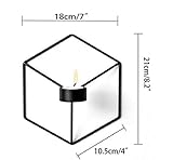 Win-Y Wandteelichthalter Metall Kerzenständer Wandkerzenhalter Kerzen- und Teelichthalter Hängend 2er Set (Weiß) - 7