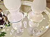 DRULINE Keramik Kerzenleuchter Rund Kerzenständer Kerzenhalter Windlicht Weiß Shabby Klein (20 cm) - 2
