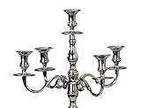 Kerzenständer 5-armig Kerzenleuchter Kandelaber aus Metall außen versilbert Höhe 80 cm - 2