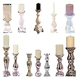 DRULINE Kerzenleuchter ALADDIN Silber Kerzenständer Kerzen Deko Keramik Dekoration (2er-Sparset (1 x Klein + 1 x Groß)) - 7