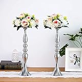 2 50 cm Höhe Metall Kerzenhalter Kerze ständer Hochzeit Mittelpunkt Event Road führen Flower Rack (Silber) - 3
