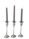 LB H&F 3 Stück/Set Kerzenleuchter Kerzenhalter Kerzenständer Metall Silber