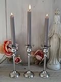 LB H&F 3 Stück/Set Kerzenleuchter Kerzenhalter Kerzenständer Metall Silber - 2