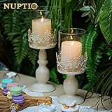Vintag-Design geschnitzter Kerzenständer, Hochzeit/Party Tischdekoration Kerzenständer, romantisches Abendessen bei Kerzenlicht kreative Kerzenständer (Klein + Groß) - 8