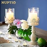 Vintag-Design geschnitzter Kerzenständer, Hochzeit/Party Tischdekoration Kerzenständer, romantisches Abendessen bei Kerzenlicht kreative Kerzenständer (Klein + Groß) - 9