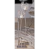 Bodenleuchter, Kerzenhalter TREVI, Metall, silber, H. 93 cm, Casablanca