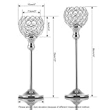 VINCIGANT Silber Kristall Kerzenhalter Set für Esszimmer Dekoration Hochzeit sgeschenk,30cm&35cm Höhe - 4