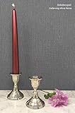 6 Metall Kerzenleuchter / Kerzenständer / Stabkerzenhalter im Set, Silber Höhe 8,5cm mit rundem Fuß - 3