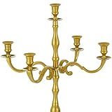 Kerzenleuchter 5-armig Gold 40 cm - Kerzenständer Kerzenhalter Kerzen Leuchter Kandelaber Dekoration【Modell- & Farbauswahl】 - 5