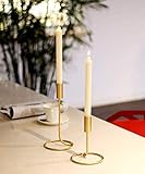 MoGist Dekorativer Kerzenständer Einfaches Stilvolles Gold Metall Kerzenhalter Tischdekoration Kandelaber für Home Hochzeit Weihnachten (Gold S) - 6