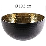Dekoschalen oder Salatschüsseln, 2-teilig, Ø 19,5 cm, Gold-schwarz gehämmert, Saveur et Dégustation - 7