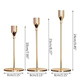 Lagand Eleganter Kerzenständer Schlichtes Design Hochzeit Dekoration Clubs Party Home Ornament, Eisen, Gold, L: app.8cmx24cm/3.15inx9.45in - 2