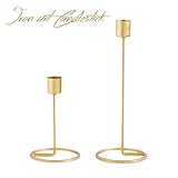 Kerzenhalter, Metall Gold Kerzenhalter für Kegel Kerzen Eisen dünne Metall moderne Tisch dekorative Herzstück elegante Hochzeit Dekor, 2er Set - 6