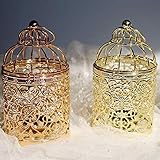 MoGist Golden Birdcage geschnitztes Design Kerzenständer Deko Kerze Laternen - 9