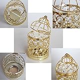 Westeng Eisen Hollow Metall Tealight Taschenlampen Hochzeitsfeier Dekoration Creative Birdcage Kerzenhalter Birdcage der Tabelle 1pcs - Golden - 5