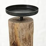 Kerzenleuchter 3 Stück Kerzenständer Tempe Holz 14 cm 17 cm 22 cm Durchmesser 7,5 cm - 12