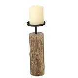 Kerzenleuchter 3 Stück Kerzenständer Tempe Holz 14 cm 17 cm 22 cm Durchmesser 7,5 cm - 8