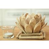 Fenteer Holz Teelichthalter Teelichter Teelichtgläser Kerzenständer Kerzenhakter, Lotus -Design - 3