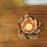 Fenteer Holz Teelichthalter Teelichter Teelichtgläser Kerzenständer Kerzenhakter, Lotus -Design - 7