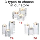 1-Set (3-teilig) hochwertige Kristall Glas Kerzenständer kristalle Kerzenständer für romantisches Abendessen kreative Kerzenständer Hochzeit Haus Deko Esstisch und Bar (3# Set) - 6