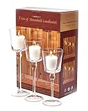 3er Set elegante Glas-Kerzenständer, Teelichthalter, Tischdekoration für Hochzeit oder zu Hause - 2