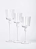 3er Set elegante Glas-Kerzenständer, Teelichthalter, Tischdekoration für Hochzeit oder zu Hause - 3