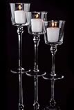 3er Set elegante Glas-Kerzenständer, Teelichthalter, Tischdekoration für Hochzeit oder zu Hause - 5