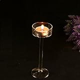 Fenteer 2 Stück Glas Kerzenhalter Teelichthalter Kerzenständer Atmosphäre Dekoration für Haus Hochzeit - 3