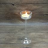 Fenteer 2 Stück Glas Kerzenhalter Teelichthalter Kerzenständer Atmosphäre Dekoration für Haus Hochzeit - 4