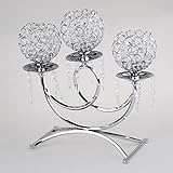 Sharplace 3-Arm Kristall Votive Teelicht Kerzehalter Kerzenständer Kerzenleuchter - Silber - 2