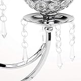 Sharplace 3-Arm Kristall Votive Teelicht Kerzehalter Kerzenständer Kerzenleuchter - Silber - 7