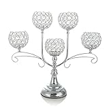 VINCIGANT Silber Kristall Kerzenständer für Hochzeit Dekoration Wohnzimmer Dekor Urlaub Feier Geburtstag Geschenk Tabelle Kernstück
