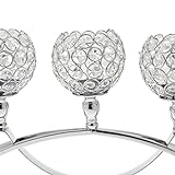 Sharplace Kristall Votive Teelicht Lampe Kerzehalter Kerzenständer, Romantische Dekor - Silber - 3