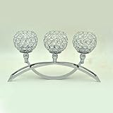 Sharplace Kristall Votive Teelicht Lampe Kerzehalter Kerzenständer, Romantische Dekor - Silber - 9