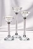 ofia's Exclusives Design-Set von 3 Kerzenständern mit Swarovski-Kristallen - Dekoration - Hochzeit - Jahrestag - Einweihungsfeier - 5