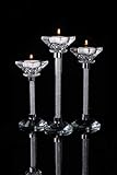 ofia's Exclusives Design-Set von 3 Kerzenständern mit Swarovski-Kristallen - Dekoration - Hochzeit - Jahrestag - Einweihungsfeier - 6