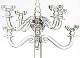 VOGUISH Kerzenständer Kerzenhalter Kerzenleuchter Groß 9-Armiger Kristall Glas Höhe: 80 cm - 2
