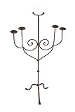 Orientalischer Kerzenständer Kerzenhalter Neela 93cm Groß 5 armig | Marokkanischer Metall Kerzenleuchter ALS rostige Gartendeko im Garten oder Boden Leuchter für Kerzen im Wohnzimmer - 2