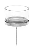 Glorex GmbH 6 7021 001 Kerzenhalter mit Teelichtglas, 4 x 9 cm, 4 Stück, silber - 2