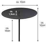 Novadeco 4X Kerzenpick mit Dorn 10cm Adventskerzenhalter Metall Schwarz Adventskranz Weihnachtsdeko - 3