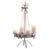 Pureday Adventskranz - Kerzenständer White Christmas - Metall - Weiß - Höhe ca. 57 cm