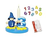 Goki Geburtstagskind Kleiner Junge Geburtstagsmännchen Zahlen 1-9+0 10 Kerzen weiß - Die LuLuGoS