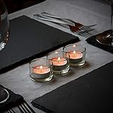 Set von 12 Kreis Teelicht Kerzenhalter | Ideal für Hochzeiten, Inneneinrichtungen, Partys, Tischdekoration und Geschenke Luxus Klarglas | Modernes Design | M&W - 2