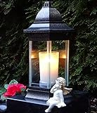 ♥ Grablaterne Grablampe Grablicht 30,0cm incl. Grabkerze Grabschmuck Grableuchte Laterne Kerze Licht Grabdekoration - 3