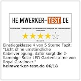 Royal Gardineer Solarlaterne: Solar-LED-Gartenlaterne, 2 flammig, PIR- & Dämmerungssensor, 200 Lumen (Straßenlaterne) - 7
