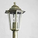 Rustikale Gartenlaterne Wegeleuchte Gold Antik E27 IP44 Aussenlampe Laterne Stehleuchte Terrasse Hof - 2