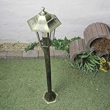 Rustikale Gartenlaterne Wegeleuchte Gold Antik E27 IP44 Aussenlampe Laterne Stehleuchte Terrasse Hof - 5