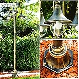 Außenleuchte Elgin, Kandelaber in antikem Look, Metall in Gold/Braun, mit Kunststoff-Scheiben, 3-armige Wegeleuchte 225 cm, Retro/Vintage Gartenlampe, E27-Fassung, je max. 60 Watt, IP44 - 9